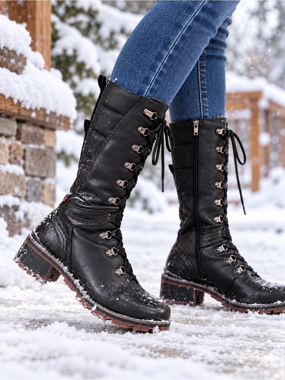 Nexgrip Ice Adrian Waterproof Black Leather Tall Boots